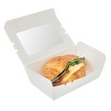 TAKEOUT 21oz 6-1/4x4" HINGE SMALL PAPER WHITE 50/cs