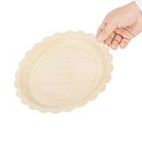 PLATE SCALLOP EDGE 9-1/4"dia WOOD NATURAL 50/cs