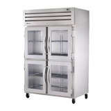 TRUE STR2R-4HG-HC SPEC SERIES Refrigerator, Reach-in, two-section, stainless steel front & sides, (4) glass half doors with locks, cam-lift hinges