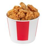 BUCKET CHICKEN w/ LID 150oz PAPER RED & WHITE 100/cs