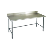 Eagle T24108STB-BS Budget Series Work Table, 108"W x 24"D, 4-1/2"H backsplash, 430 stainless steel top, rolled front edge, Uni-Lok gusset system