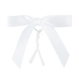 TWIST TIE BOW 3x2-1/2 PRE-TIED POLYESTER SATIN WHITE 100/cs
