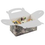 GABLE/ LUNCH BOX COMPOSTABLE 9-1/2x5" PAPER CAMOUFLGE 25/cs