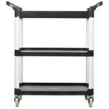 CART UTILITY 3-SHELF 300lb CAP 16-1/2x26" POLYPRO BLACK KD
