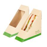 SANDWICH BOX 4-3/4"sq WINDOW SM CMPST BAMBOO/ PLA 200/cs