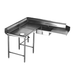 Eagle SDTCL-60-14/3 Spec-Master Soiled Dishtable, corner design, 60"W x 30"D x 43-1/2"H, left-to-right operation, 14/304 stainless steel top, 8"H