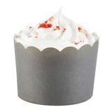 BAKING CUP 10oz 3-1/2"dia SCALLOP PAPER GRAY 200/cs