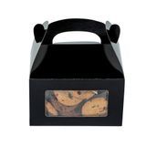 GABLE BOX w/WINDOW GREASEPROOF 6x3-1/2" PAPER BLACK 100/cs