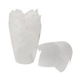 BAKING CUP 3-1/2oz 3-1/4"dia TULIP PAPER WHITE 500/cs