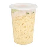 SOUP CONTAINER/ LID 48oz 5"dia 7"h PLASTIC CLEAR 100/cs