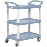 CART UTILITY 3-SHELF 300lb CAP 16-1/2x26" POLYPRO BLUE-GRY KD