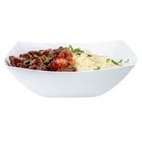 BOWL 64oz 9-3/4"sq 3"h MODERNA PLASTIC WHITE 100/cs