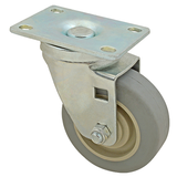 Allpoints 120-1015 Caster, swivel plate, medium duty, 1-1/4" W, 3-1/2" dia., Ball Bearing, gray rubb