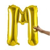 BALLOON LETTER "M" MYLAR 40" SELF-SEALING GOLD