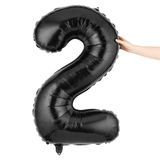 BALLOON NUMBER "2" MYLAR 40" SELF-SEALING BLACK