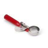 #24 Disher, round bowl, 1-1/3 oz. capacity, 1-7/8" bowl dia., 18-8 stainless with one-piece color coded red plastic handle, USA Made, Vollrath 47145
