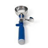 #16 Disher, round, 2 oz. capacity, 18-8 stainless with one-piece color coded dark blue plastic handle, USA Made, Vollrath 47143