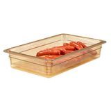 Cambro 14HP150 Full Size Amber High Heat Plastic Food Pan, 4" Deep