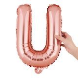 BALLOON LETTER "U" MYLAR 16" SELF-SEALING ROSE GOLD
