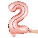 BALLOON NUMBER "2" MYLAR 16" SELF-SEALING ROSE GOLD