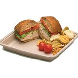 (FD) TAKEOUT 32oz SQ PULP NO PFAS 9"SQ 1"h CMPST NATURAL 300/cs