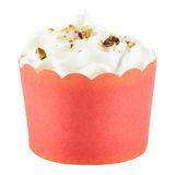 BAKING CUP 10oz 3-1/2"dia SCALLOP PAPER RED 200/cs