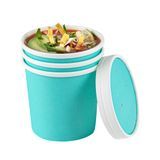 DELI/ SOUP CONTAINER 12oz RND 3-1/2"h PAPER TURQUOISE 200/cs