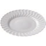 DESSERT PLATE 6"dia WHITE POLYSTYRENE FLAIRWARE 180/cs