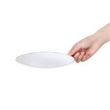 PLATE 7-1/2"dia 1/2"h GOLD RIM MODERNA PLASTIC WHITE 40/cs