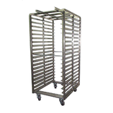 Baxter BXDSS-12B2 Roll-In Double Oven Rack, (12) slides hold (24) 18" x 26" pans, 5" OC spacing, double side load, light duty stainless steel