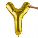 BALLOON LETTER "Y" MYLAR 40" SELF-SEALING GOLD
