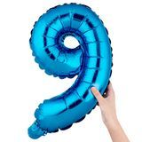 BALLOON NUMBER "9" MYLAR 16" SELF-SEALING BUE