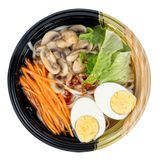 BENTO ASIAN BOWL 14oz 7"dia PLASTIC BLACK & GOLD 100/cs