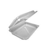 TAKEOUT HINGED SHALLOW MED CLR 9x6-1/2x2" 350/cs LBH-615