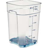 Commercial foodservice essential, camsquare food container 22qt pc freshpro clear/ blue 6ea/cs for reliable daily service, Cambro 22SFSPROCW135