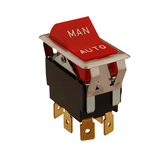 Allpoints 42-1050 Switch, manual/auto, double pole, double throw, red