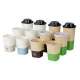HOT CUP 12oz 4-1/4"h SINGLE PAPER KRAFT/ GREEN 25/cs