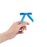 TWIST TIE BOW 3x2-1/2 PRE-TIED POLYESTER SATIN BLUE 100/cs