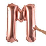 BALLOON LETTER "M" MYLAR 40" SELF-SEALING ROSE GOLD