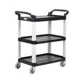 CART UTILITY 3-SHELF 300lb CAP 16-1/2x26" POLYPRO BLACK KD