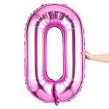 BALLOON NUMBER "0" MYLAR 40" SELF-SEALING PINK