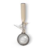 #10 Disher, round, 2-5/8" bowl dia., 3-1/4 oz. capacity, 18-8 stainless with one-piece color coded ivory plastic handle, USA Made, Vollrath 47141