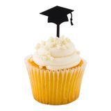 CAKE TOPPER GRADUATION 3x1-1/2" PLASTIC BLACK 10/cs
