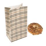 BAG PAPER 5x3-1/4x9-1/2" #4lb PLAID 100/cs
