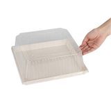 LID F/ POPLAR PLATE 9-1/2"sq 2-3/4"h PET CLEAR 25/cs