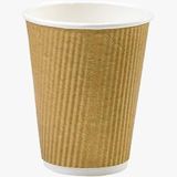 HOT CUP 8oz NAT/KFT RIPPLE INSULATED 500/cs