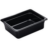 Cambro 24CW110 Camwear 1/2 Size Black Polycarbonate Food Pan, 4" Deep