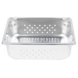 Half-size 4" deep super pan v perforated stainless steel steam table pan, Vollrath 30243