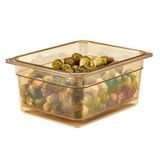 Cambro 26HP150 Half Size Amber High Heat Plastic Food Pan, 6" Deep
