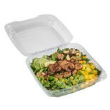 CLAMSHELL CONTAINER 46oz 9x8-1/4x2-1/2" PET CLR 100/cs